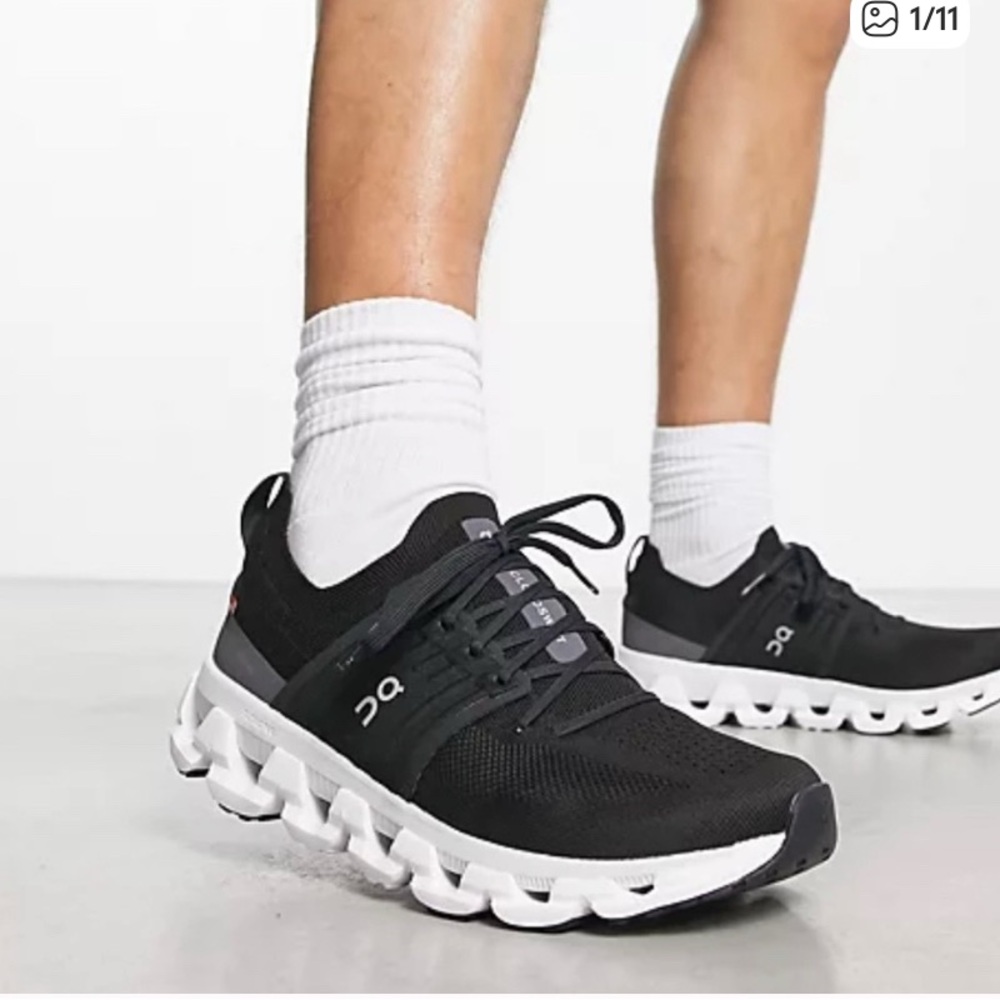 On Running Black and White Athletic Shoes - Picture 15 of 16